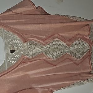 We the free medium peach and beige vintage shirt